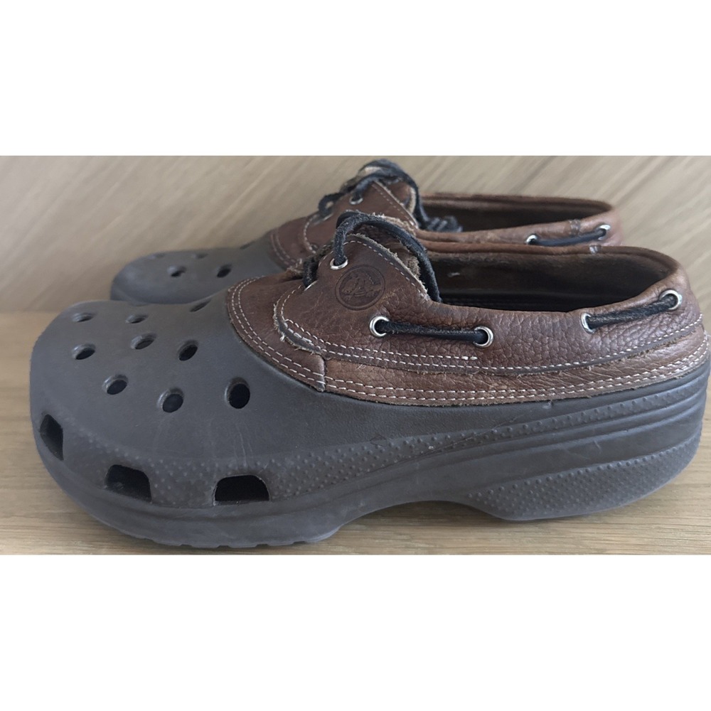 Crocs Islander Brown Unisex‎ Pitcrew Sport Boat Shoe Clogs - Women's 7 / Men's 5